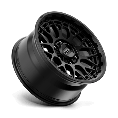 KMC KM722 TECHNIC Satin Black alloy wheel showcasing a sleek, modern design for trucks and SUVs.