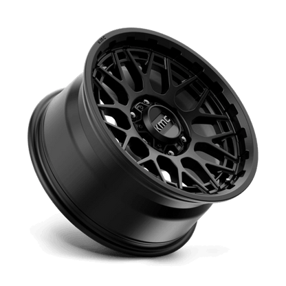 KMC KM722 TECHNIC Satin Black alloy wheel showcasing a sleek, modern design for trucks and SUVs.