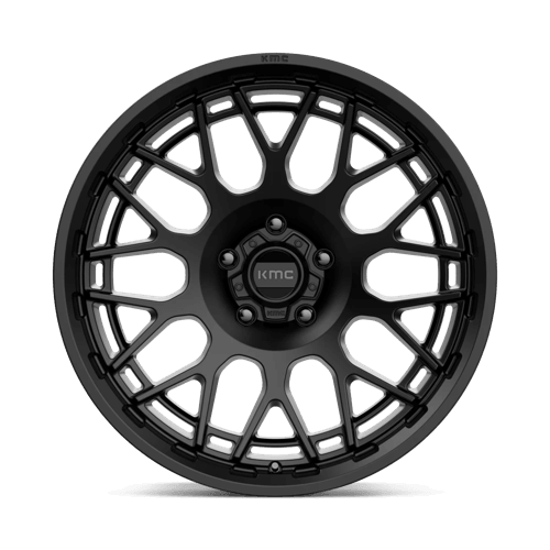 KMC KM722 TECHNIC Satin Black wheel with modern design and sleek finish for trucks and SUVs.