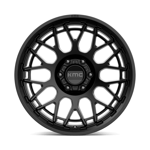 KMC KM722 TECHNIC Satin Black wheel showcasing a sleek and modern design for trucks and SUVs.