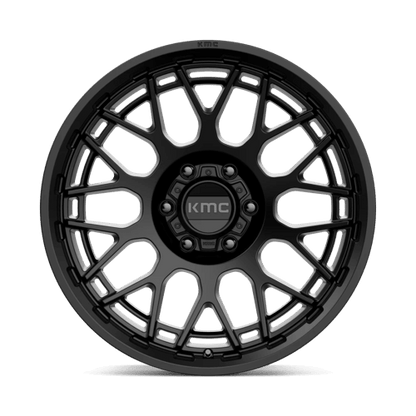 KMC KM722 TECHNIC Satin Black wheel showcasing a sleek and modern design for trucks and SUVs.