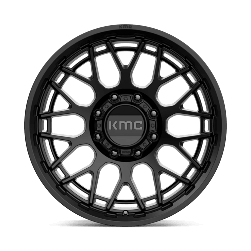 KMC KM722 TECHNIC Satin Black wheel showcasing sleek design and durability for trucks and SUVs.