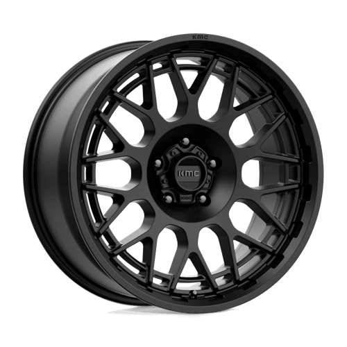KMC KM722 TECHNIC Satin Black wheel featuring a sleek design and durable construction, ideal for trucks and SUVs.