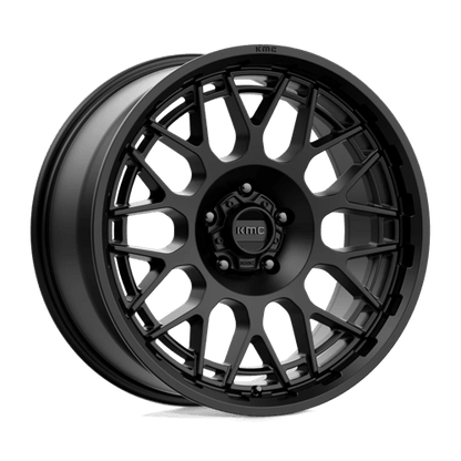 KMC KM722 TECHNIC Satin Black wheel featuring a sleek design and durable construction, ideal for trucks and SUVs.