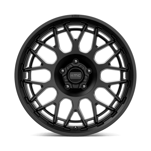 KMC KM722 TECHNIC Satin Black wheel showcasing a sleek, modern design with high-performance attributes.