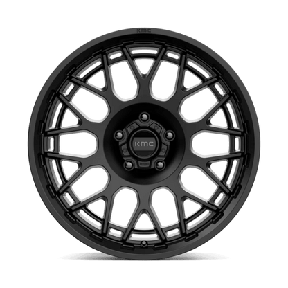 KMC KM722 TECHNIC Satin Black wheel showcasing a sleek, modern design with high-performance attributes.