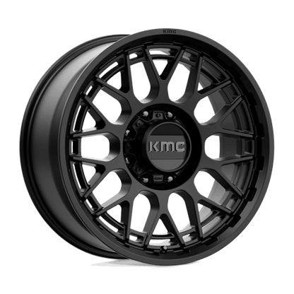 KMC KM722 TECHNIC Satin Black wheel featuring a sleek, modern design for trucks and SUVs.
