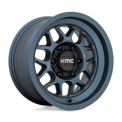 KMC KM725 TERRA Metallic Blue wheel designed for off-road adventures and rugged vehicles.