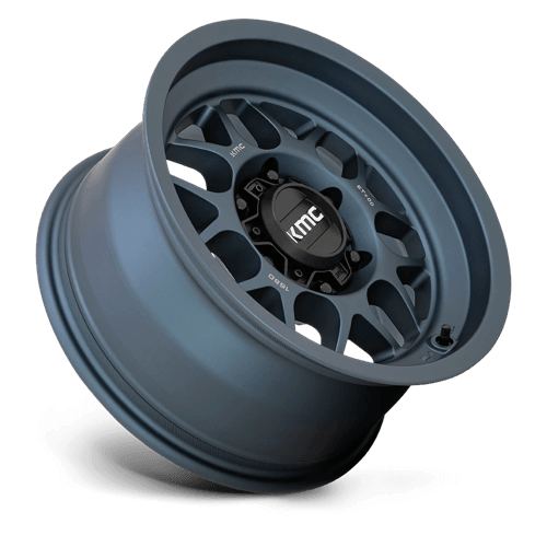 KMC KM725 TERRA Metallic Blue wheel for trucks and SUVs, rugged design for off-road adventures.