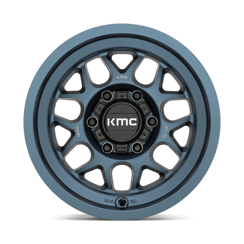 KMC KM725 TERRA Metallic Blue wheel designed for off-road adventures and rugged terrain.