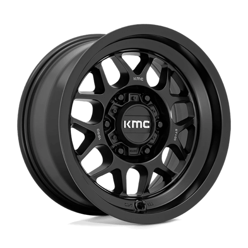 KMC KM725 TERRA Satin Black wheel, rugged off-road design for trucks and SUVs.