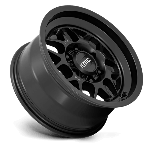 KMC KM725 TERRA Satin Black wheel designed for off-road vehicles and aggressive styling.