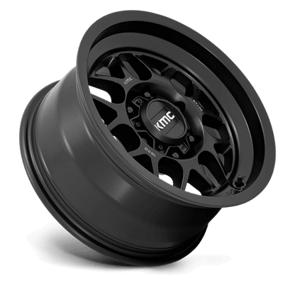 KMC KM725 TERRA Satin Black wheel designed for off-road vehicles and aggressive styling.