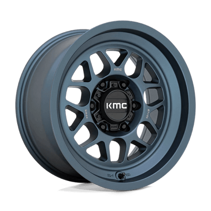 KMC KM725 TERRA Metallic Blue wheel designed for trucks and SUVs, featuring rugged durability and aggressive styling.