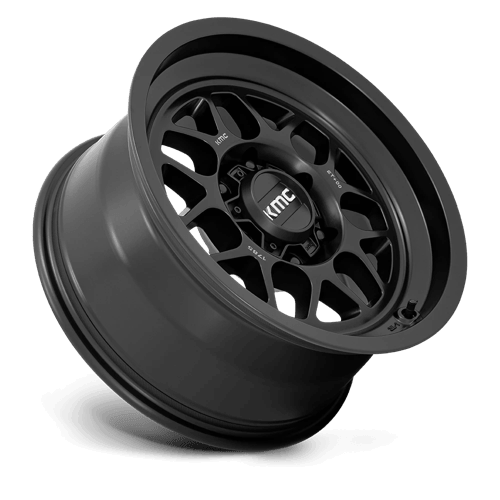 KMC KM725 TERRA Satin Black wheel, rugged design for off-road vehicles and trucks.