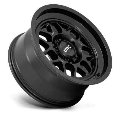 KMC KM725 TERRA Satin Black wheel, rugged design for off-road vehicles and trucks.