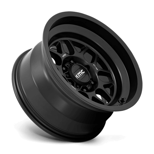 KMC KM725 TERRA Satin Black wheel showcasing rugged design and aggressive styling for off-road vehicles.