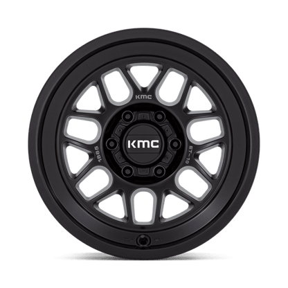 KMC KM725 TERRA Satin Black wheel designed for off-road trucks and SUVs with a rugged aesthetic.