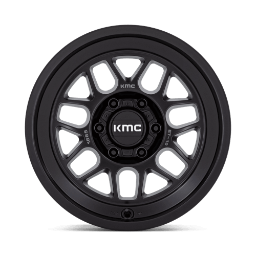 KMC KM725 TERRA Satin Black wheel showcasing rugged design and durability for off-road vehicles.