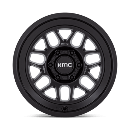 KMC KM725 TERRA Satin Black wheel showcasing rugged design and durability for off-road vehicles.