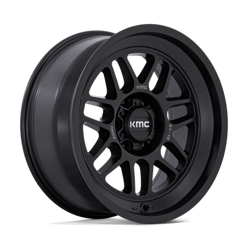 KMC KM725 TERRA Satin Black wheel showcasing rugged design for trucks and SUVs.