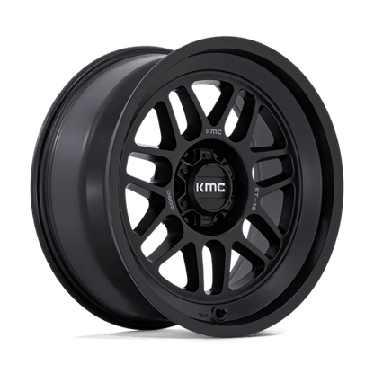KMC KM725 TERRA Satin Black wheel showcasing rugged design for trucks and SUVs.