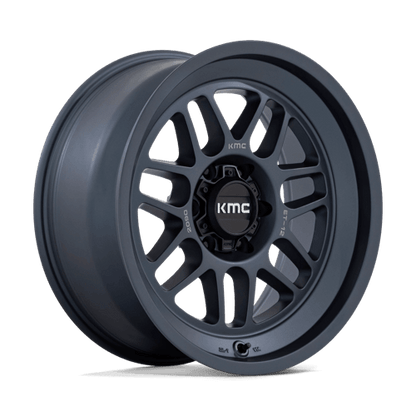 KMC KM725 TERRA Metallic Blue wheel for trucks and SUVs, perfect for off-road adventures and rugged terrain.