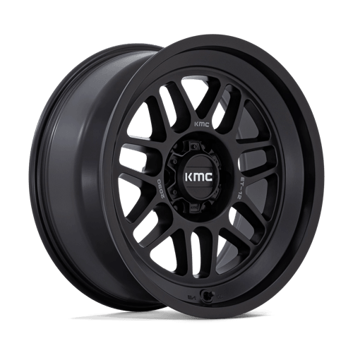 KMC KM725 TERRA Satin Black wheel showcasing rugged design for off-road vehicles.