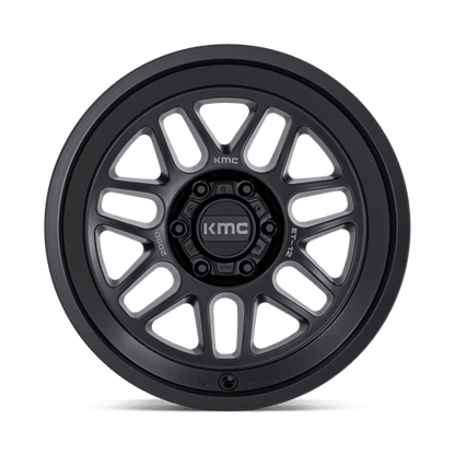 KMC KM725 TERRA Satin Black wheel with rugged design, ideal for off-road vehicles and aggressive styling.