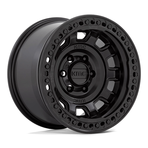 KMC KM236 TANK BEADLOCK Satin Black wheel designed for off-road durability and aggressive styling.