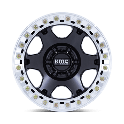 KMC KM238 VI BEADLOCK Satin Black W/ Machined Ring wheel with aggressive styling and durable design