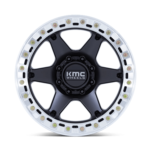 KMC KM238 VI BEADLOCK Satin Black W/ Machined Ring wheel showcasing aggressive styling and durability.