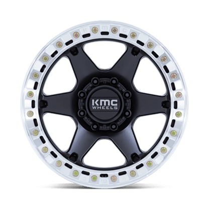 KMC KM238 VI BEADLOCK Satin Black W/ Machined Ring wheel showcasing aggressive styling and durability.