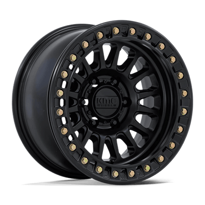 KMC KM239 IMPACT BEADLOCK Matte Black wheel featuring durable design and aggressive styling for off-road vehicles.
