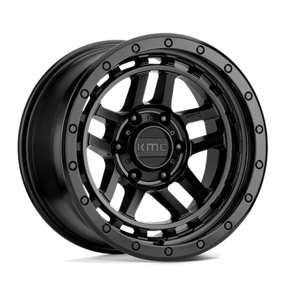 KMC KM540 RECON Satin Black wheel showcasing rugged design and durability, perfect for trucks and SUVs.