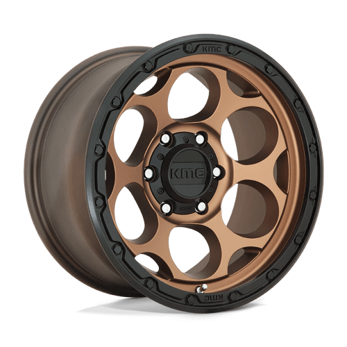 KMC KM541 DIRTY HARRY Matte Bronze W/ Black Lip wheel showcasing rugged design and aggressive aesthetic.