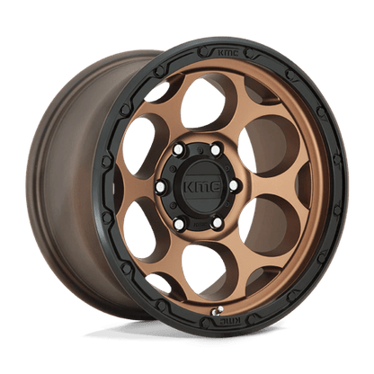 KMC KM541 DIRTY HARRY Matte Bronze W/ Black Lip wheel showcasing rugged design and aggressive aesthetic.
