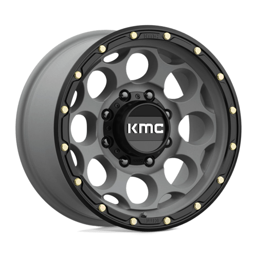 KMC KM541 DIRTY HARRY Satin Gray W/ Black Lip wheel with bold aesthetics and rugged design.