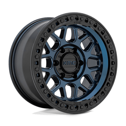 KMC KM549 GRS Midnight Blue W/ G-Black Lip, aggressive off-road wheel design for trucks and SUVs.