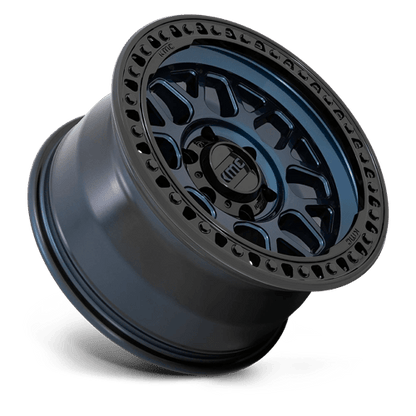 KMC KM549 GRS Midnight Blue W/ G-Black Lip wheel for trucks, Jeeps, and SUVs with aggressive style and durability.