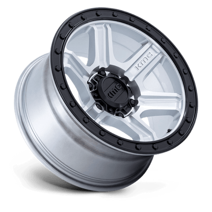 KMC KM551 OUTRUN Machined W/ Gloss Black Lip wheel showcasing rugged design and performance features.
