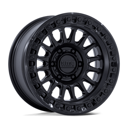 KMC KM552 IMS Matte Black W/ Gloss Black Lip wheel showcasing aggressive design and off-road performance.