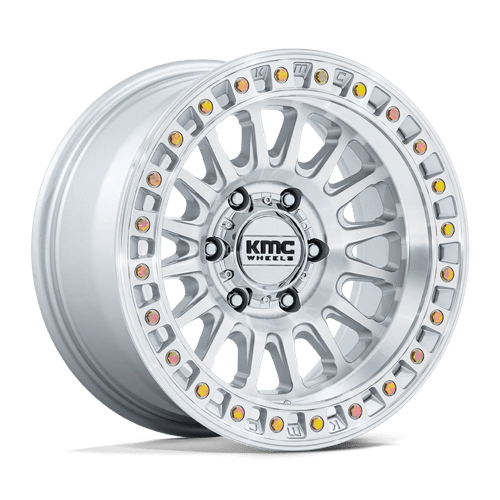 KMC KM552 IMS Gloss Silver W/ Machined Face - High-performance wheel for off-road trucks and SUVs.