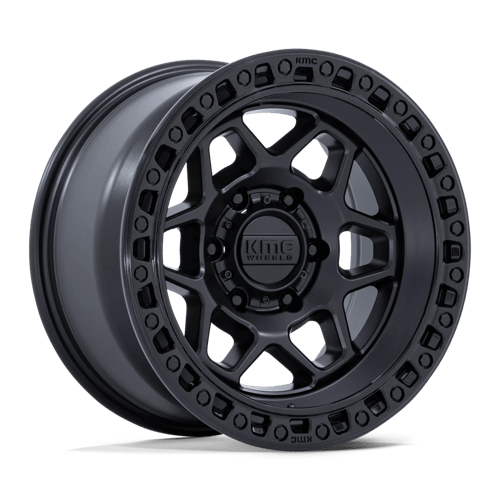 KMC KM553 TORX Matte Black W/ Gloss Black Lip off-road wheel with aggressive styling and durable construction