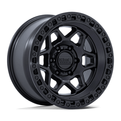 KMC KM553 TORX Matte Black W/ Gloss Black Lip off-road wheel with aggressive styling and durable construction