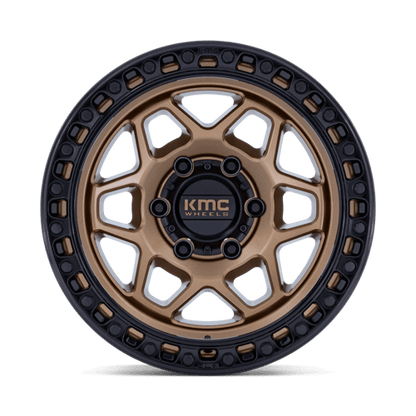 KMC KM553 TORX Matte Bronze W Gloss Black Lip wheel featuring bold design and rugged durability for off-road vehicles.