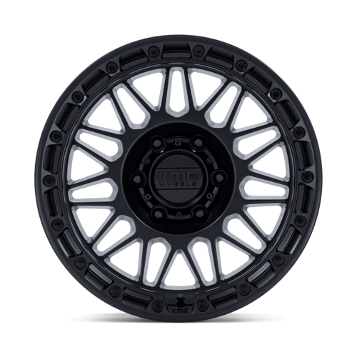 KMC KM555 ATTACK Matte Black wheel featuring an aggressive design for trucks and SUVs.