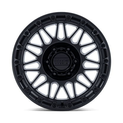 KMC KM555 ATTACK Matte Black wheel featuring an aggressive design for trucks and SUVs.