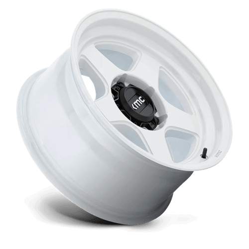 KMC KM728 LOBO Gloss White off-road wheel with rugged design and bold styling.
