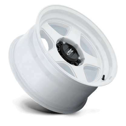 KMC KM728 LOBO Gloss White off-road wheel with rugged design and bold styling.